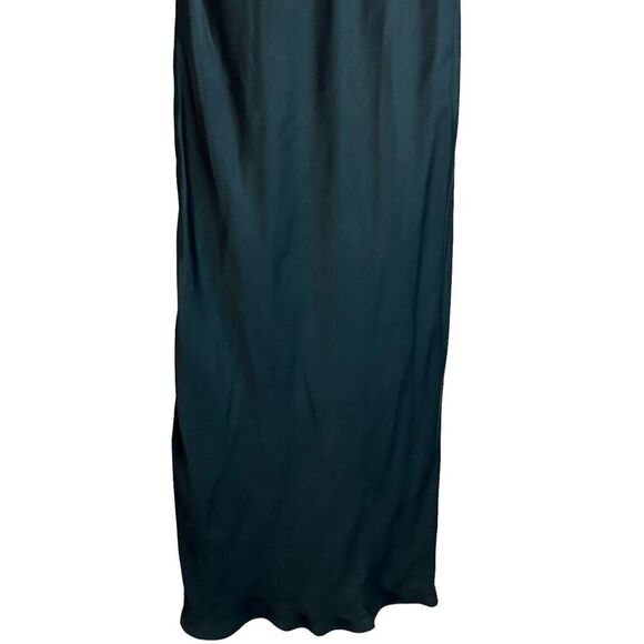 Zara Emerald Green Silky Satin Cowl Neck Midi Slip Camisole Dress Size Small NEW - Picture 3 of 8